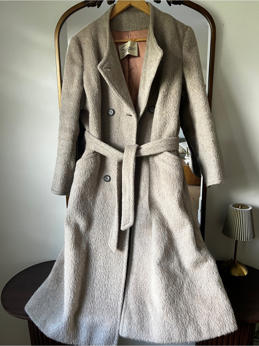 Vintage Simpsons 100% Mohair Belted Long Coat Canada